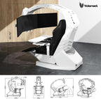 T2 Ergonomic Zero‑Gravity Workstation Chair, High‑End Leather Office Chair with Lumbar & Seat Vibration Massage, Adjustable Keyboard Tray, 160° Recline for Home Office & Gaming