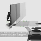 Front‑to‑back adjustable sliding desk for ergonomic gaming cockpit