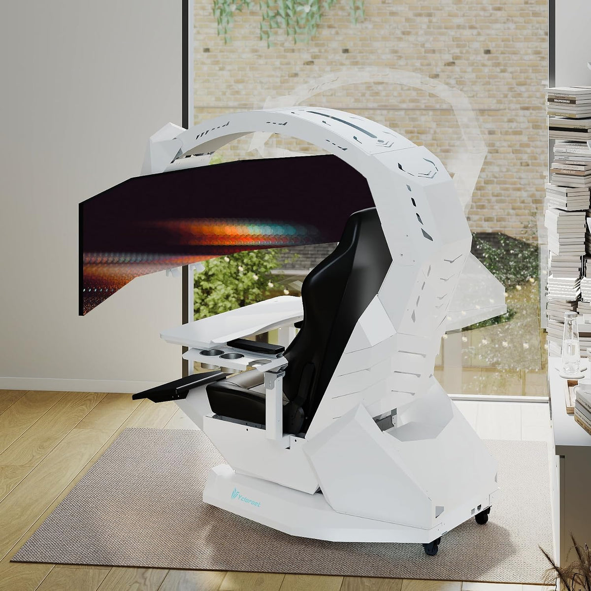 T2 Ergonomic Zero‑Gravity Workstation Chair, High‑End Leather Office Chair with Lumbar & Seat Vibration Massage, Adjustable Keyboard Tray, 160° Recline for Home Office & Gaming