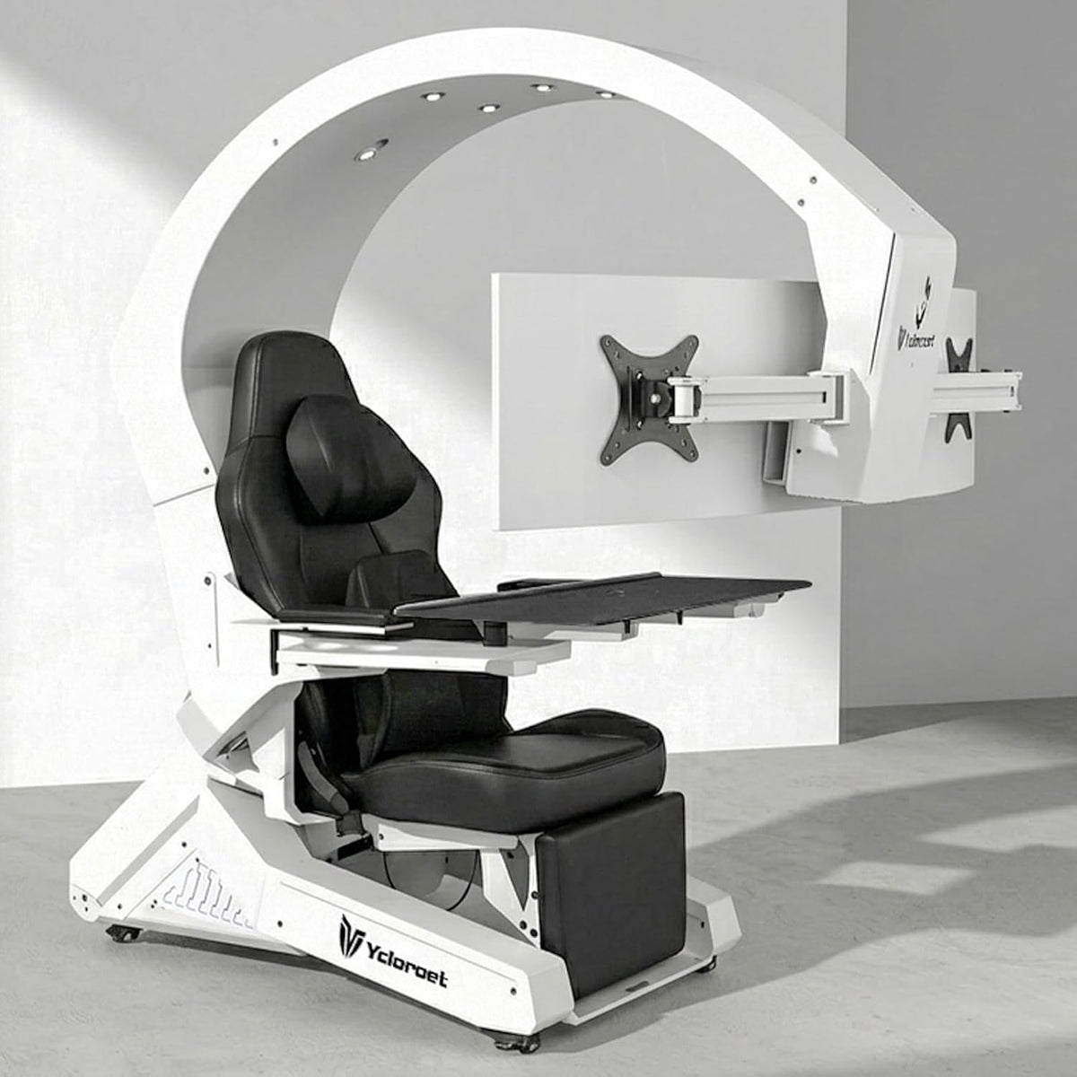 Ycloroet ‑320 Zero Gravity Gaming Cockpit, Triple Monitor Mount Reclining Workstation Chair