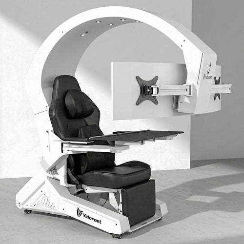 Ycloroet ‑320 Zero Gravity Gaming Cockpit, Triple Monitor Mount Reclining Workstation Chair