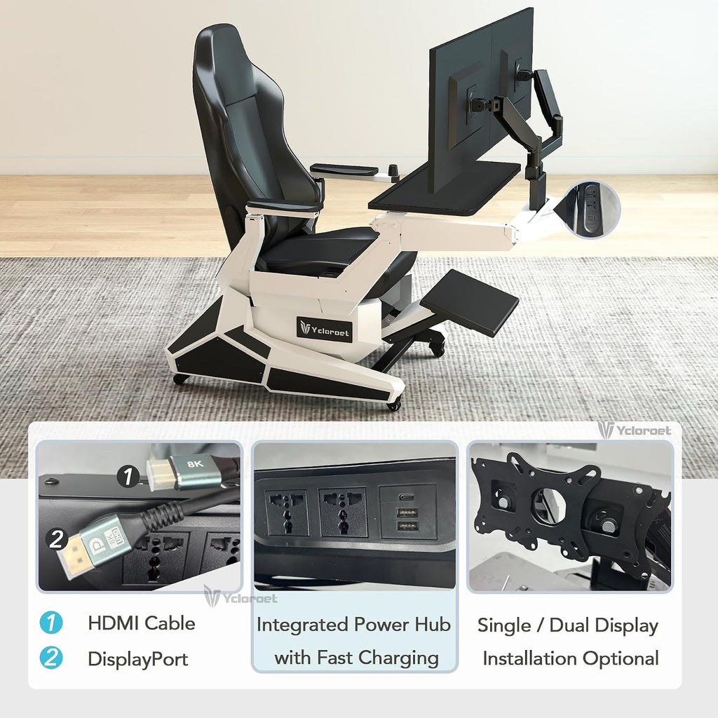 All‑in‑one gaming workstation built‑in power hub and multi‑interface ports