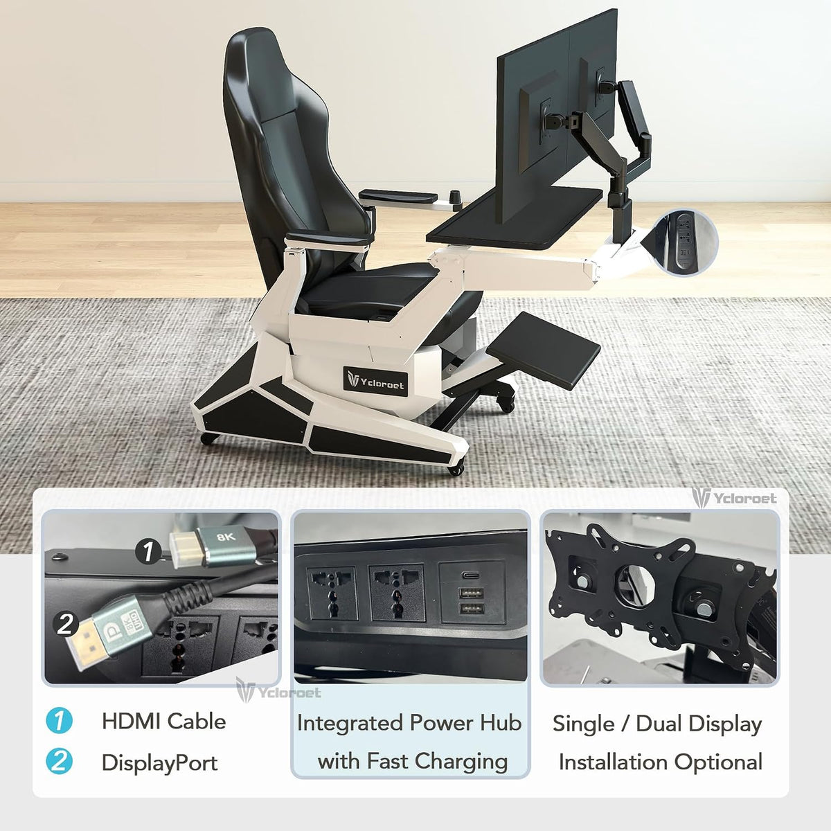 All‑in‑one gaming workstation built‑in power hub and multi‑interface ports