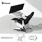 Product size dimension drawing for ergonomic gaming workstation cockpit